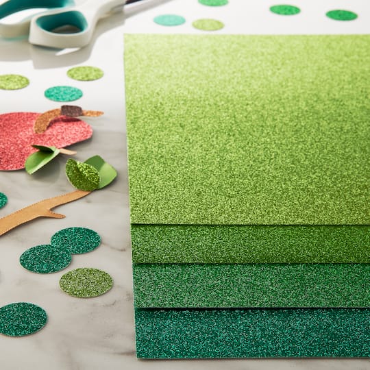 Green Glitter Cardstock Paper by Recollections™, 8.5" x 11"